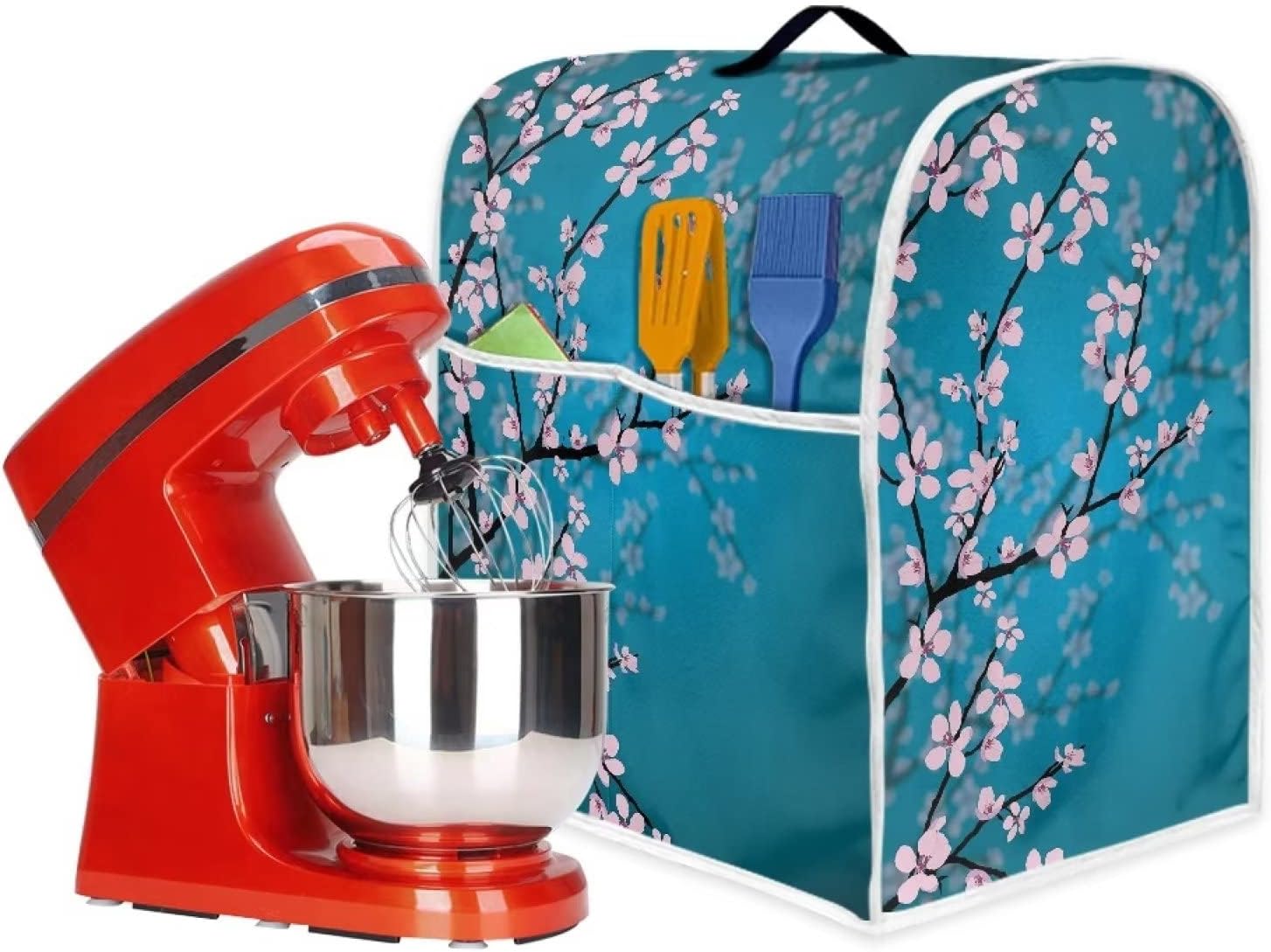 HUISEFOR Plum Blossom – Funda para batidora de pie compatible con mezclador de cocina de 6 a 8 cuartos de galón, fundas lavables a prueba de polvo