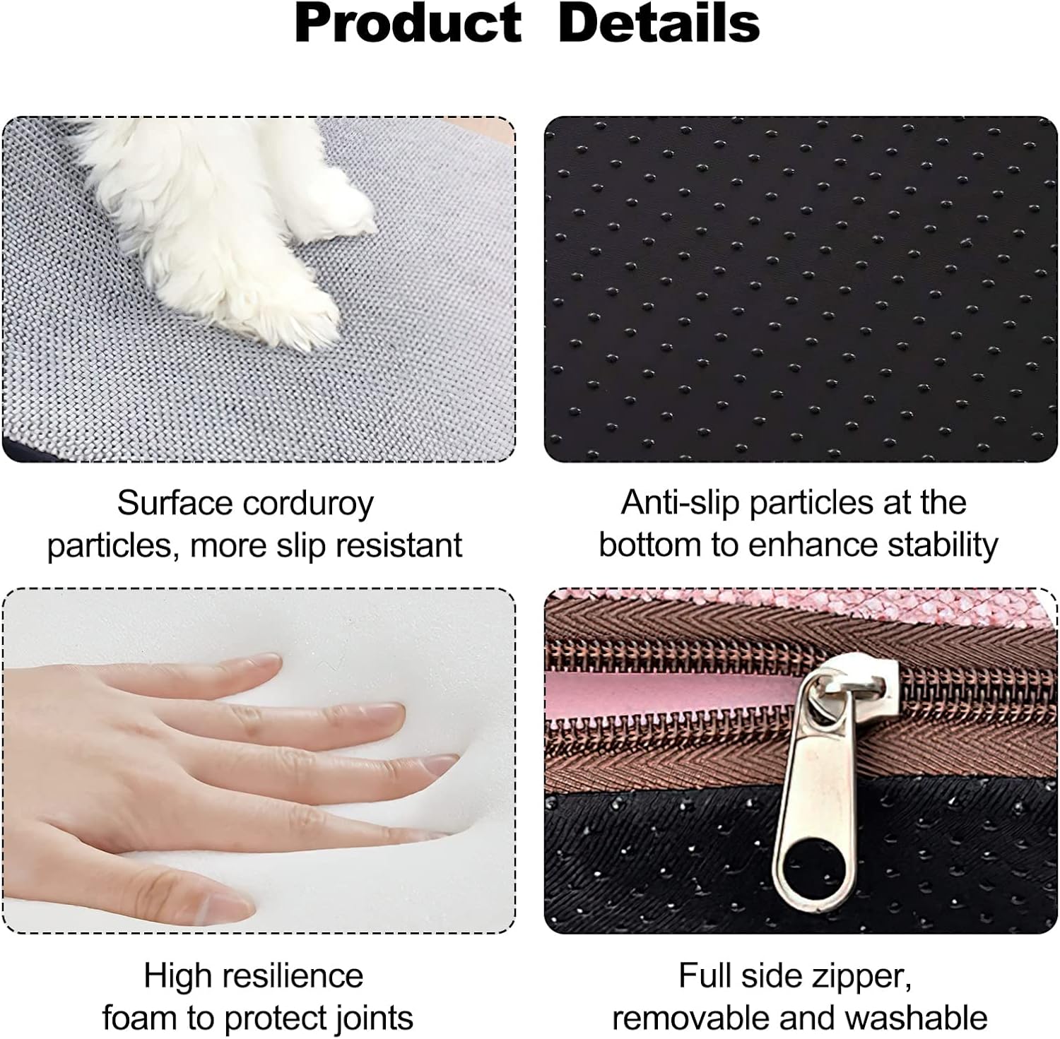 Escaleras para perros, escaleras suaves y cómodas para mascotas con funda lavable y con cremallera, escalones de rampa para perros fáciles de
