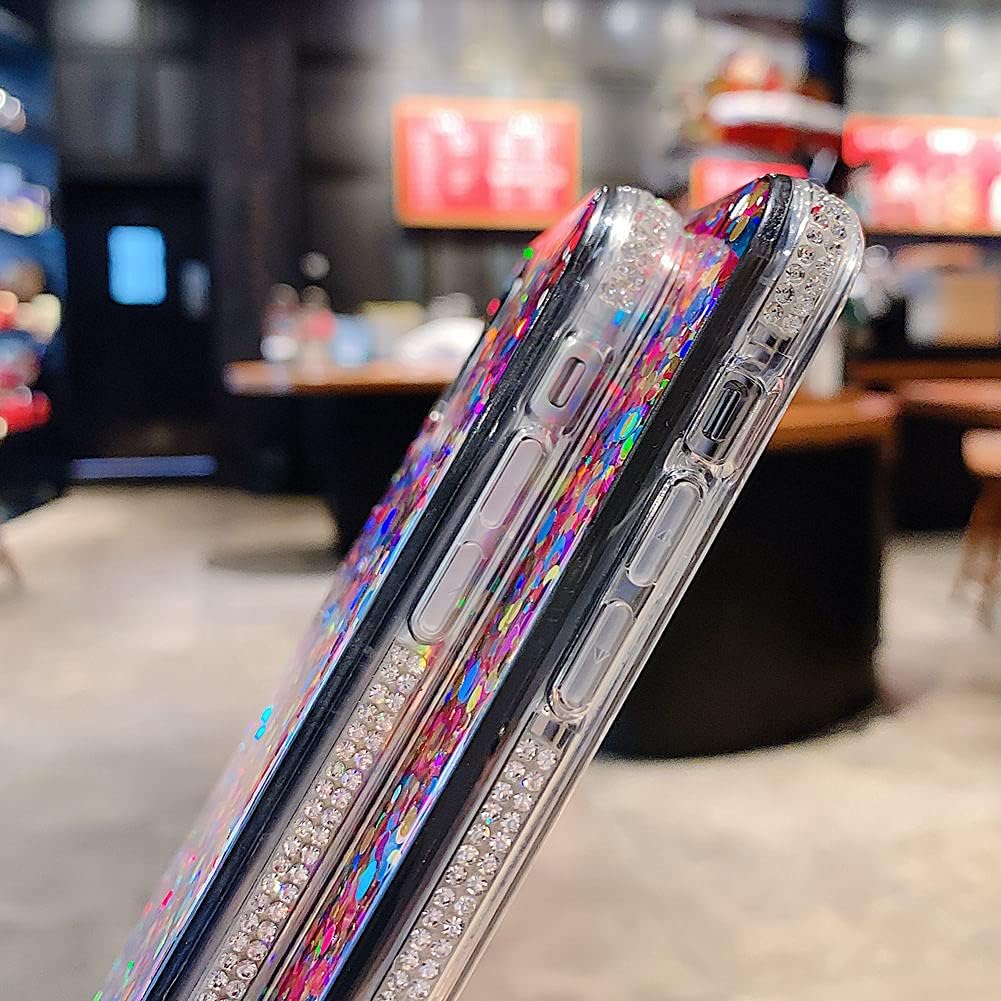 BANAILOA Funda brillante para iPhone 11 Pro Max para mujer, funda de lujo con purpurina y diamantes de imitación, diseño de cubierta dura protectora