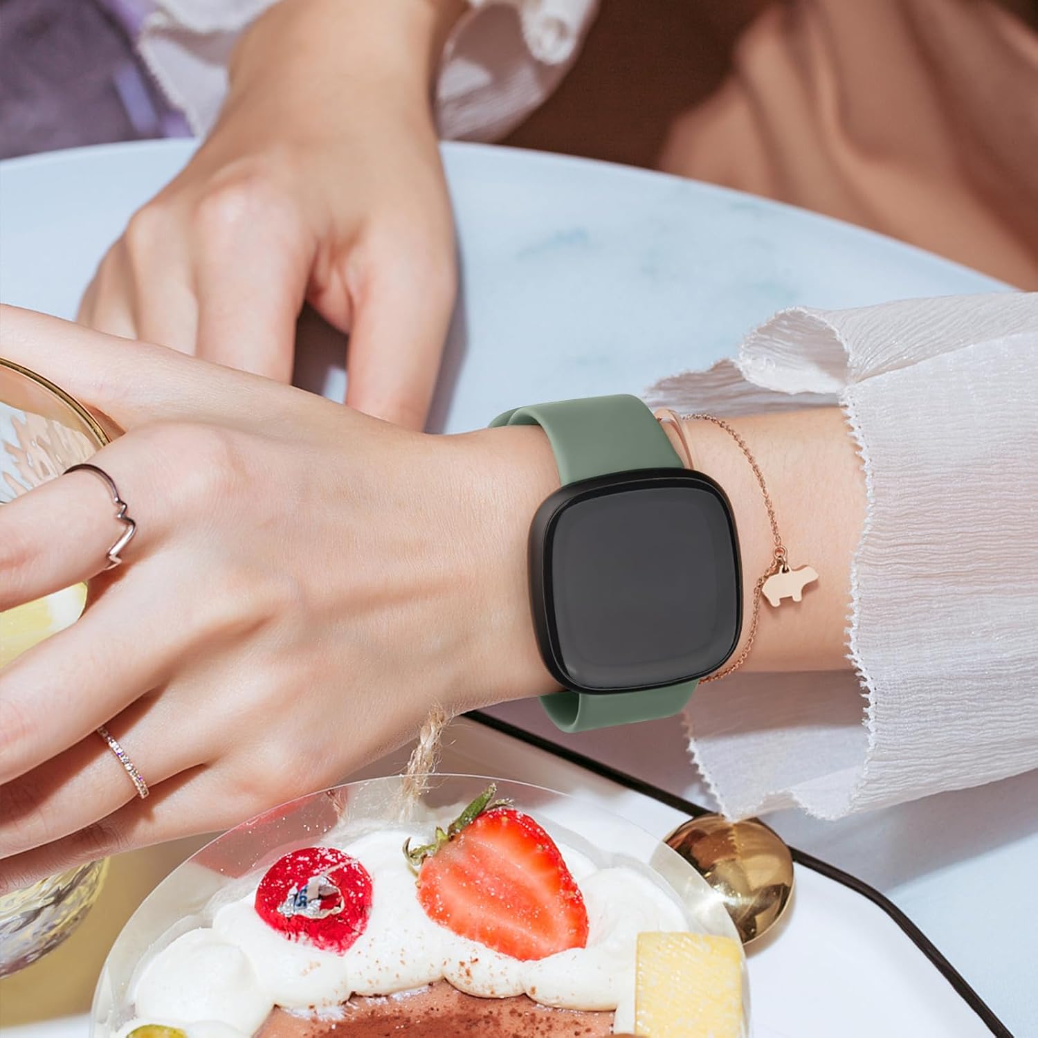 Tobfit Correas de silicona compatibles con Fitbit Versa 4, Fitbit Versa 3, Sense 2, Fitbit Sense 2, correas de reloj Fitbit Sense para mujeres y
