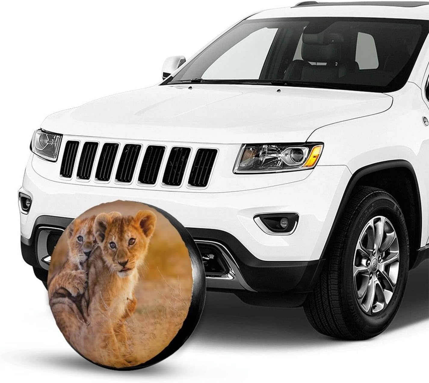 Cubierta de neumático de repuesto para dos leones, protectores de rueda resistentes a la intemperie y al polvo, ajuste universal para caravana,
