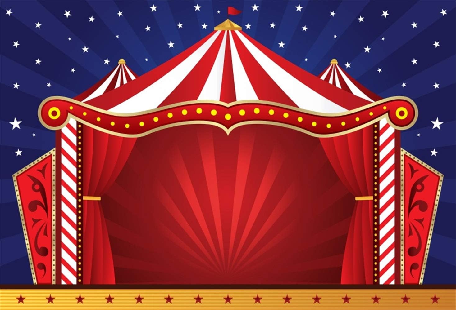 Laeacco Telón de fondo rojo para tienda de campaña de circo de dibujos animados, rayas rojas y blancas, cortina roja de circo, 5 x 3 pies, fondo de