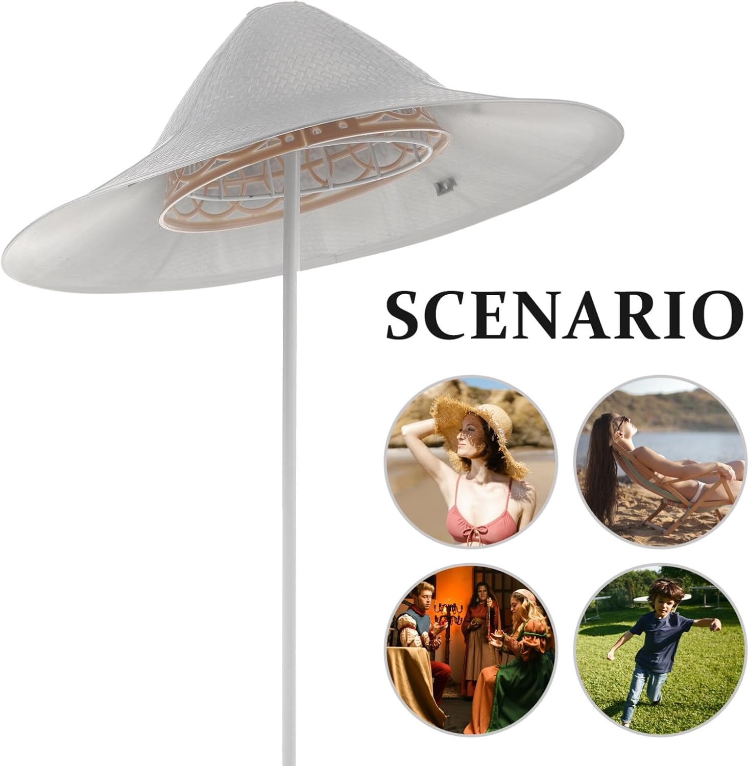 SEWACC Sombrero de bambú ninja retro tradicional sombrero de cono chino estilo jpanese sombrero de sol hecho a mano sombrero de paja asiática