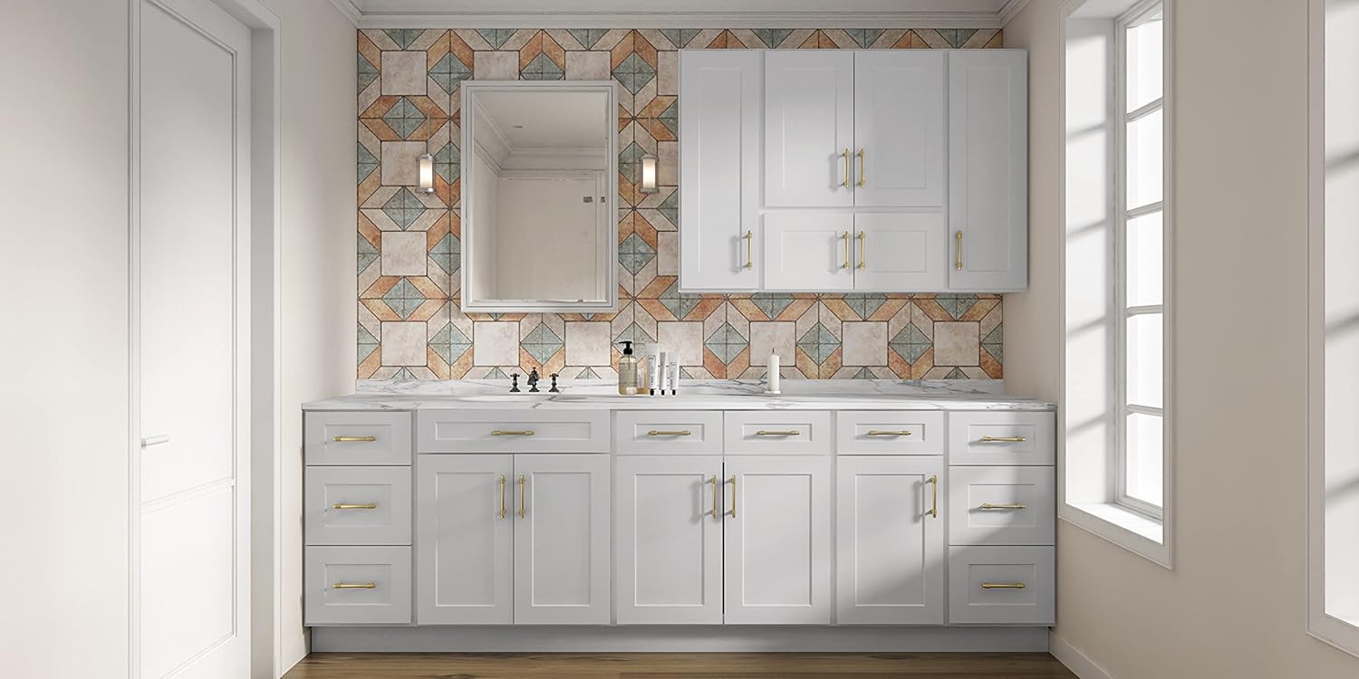 LOVMOR Armarios de pared, botiquines con puertas de cierre suave, muebles decorativos para salas de estar, dormitorios, cocinas, lavaderos (vidrio