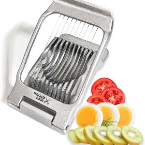 Zoe’s Kitchen Good Grip – Cortador de huevos duros para huevos duros, cortador de huevos de aluminio grande profesional de alta resistencia con Zoe’s Kitchen Good Grip – Cortador de huevos duros para huevos duros, cortador de huevos de aluminio grande profesional de alta resistencia con