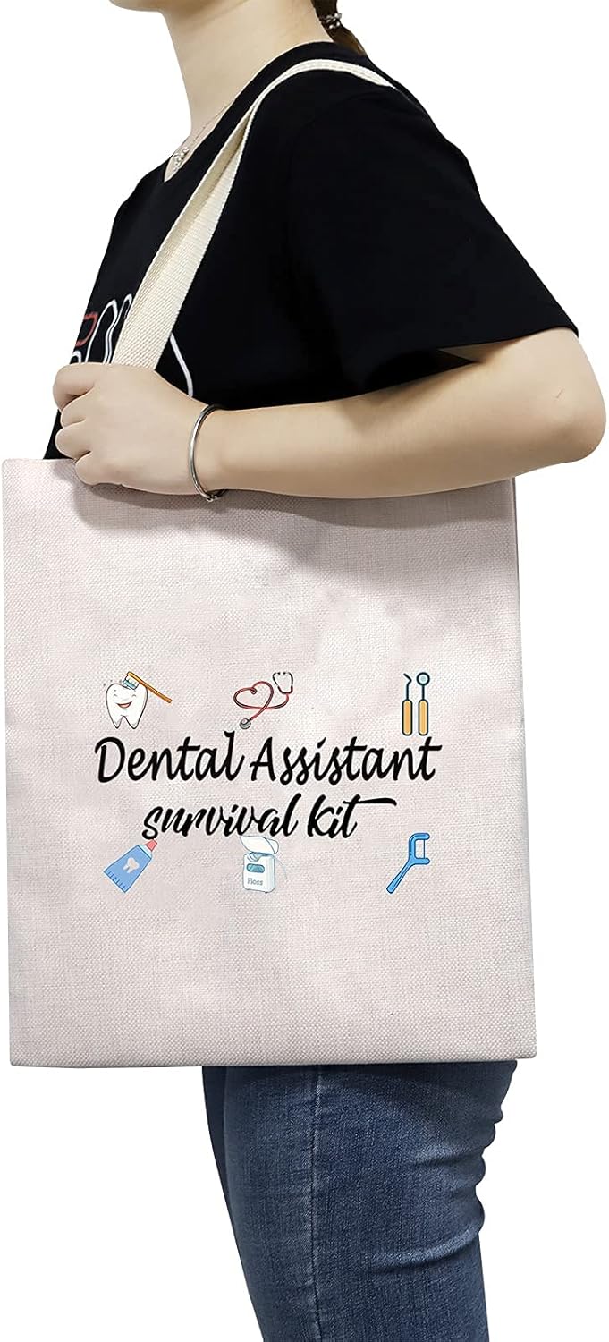 TSOTMO Regalos para asistente dental, regalos para enfermera, asistente médico, kit de supervivencia, bolsas de higienista dental, regalo, Lienzo