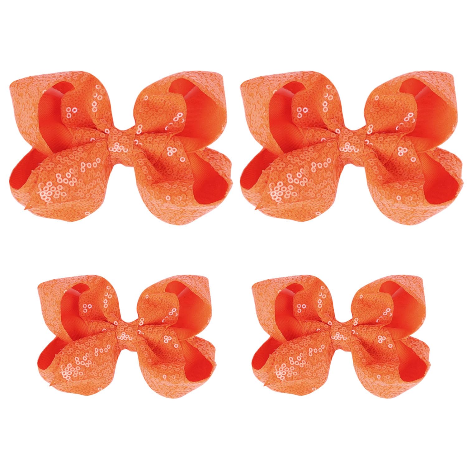 Lazos para el cabello de lentejuelas, 4 lazos con purpurina brillante con pinza para el pelo de cocodrilo para niñas pequeñas, niños y adolescentes,