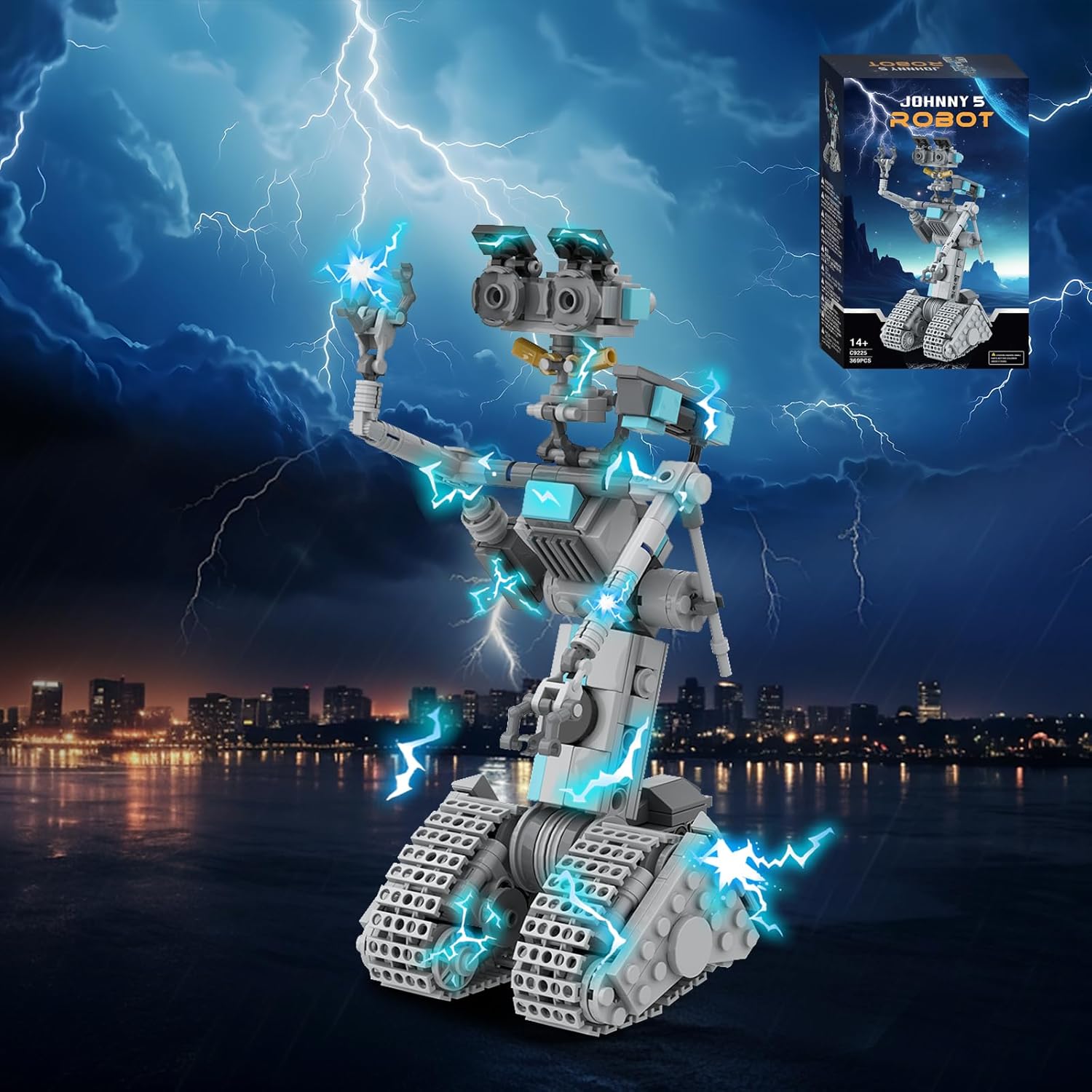 Johnny – 5 juguetes de construcción de robots, figuras de circuito abierto corto, kit de construcción de robot, decoración de ladrillos de