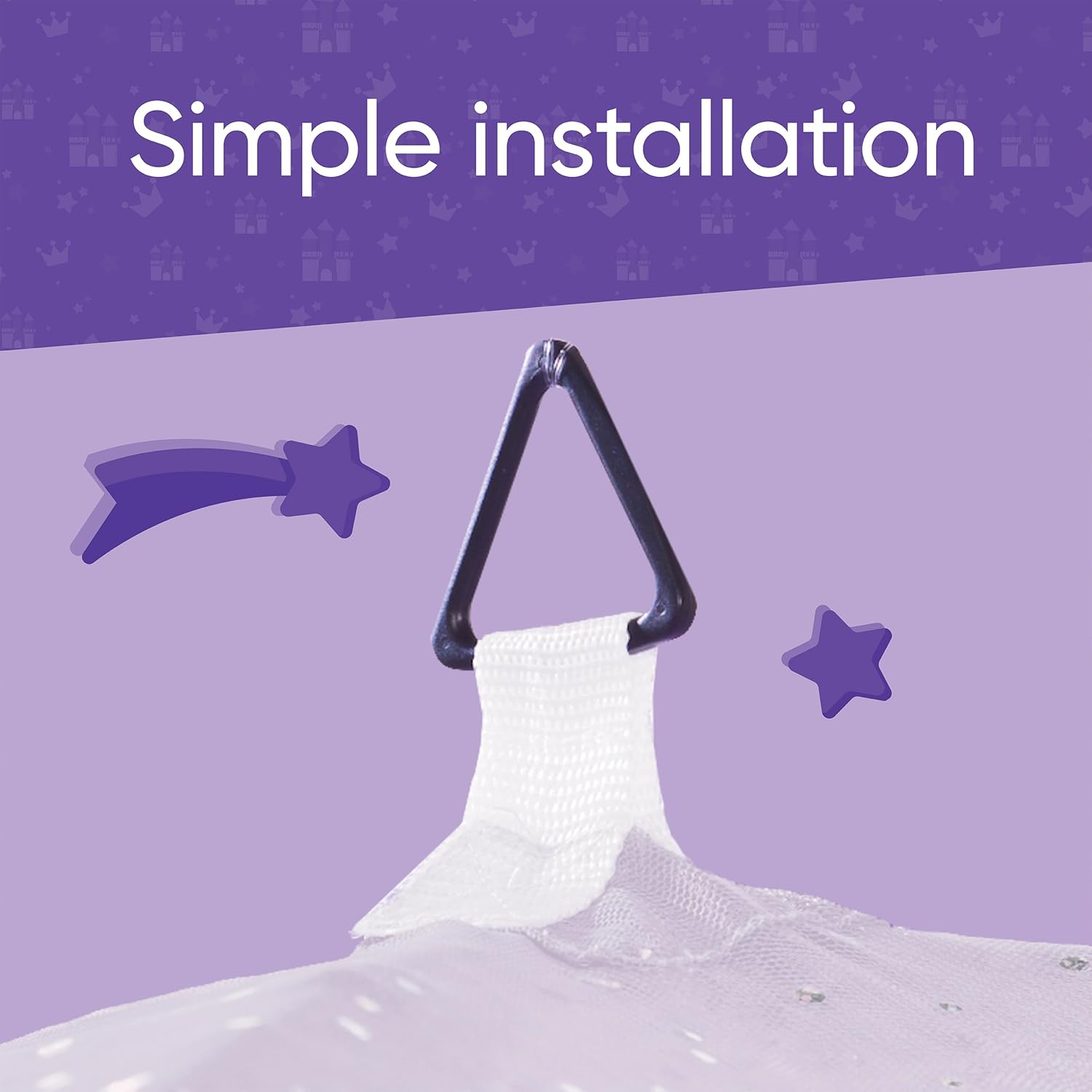 Dosel de cama con luces brillantes, Blanco