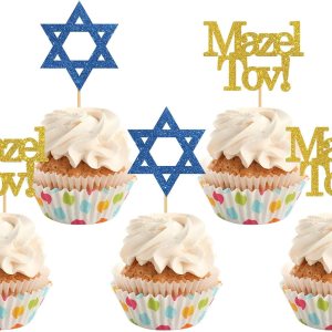Mazel Tov – Decoración para cupcakes, decoraciones de fiesta de felicitación, compromiso, baby shower, bar mitzvah, cumpleaños, boda, suministros de Mazel Tov – Decoración para cupcakes, decoraciones de fiesta de felicitación, compromiso, baby shower, bar mitzvah, cumpleaños, boda, suministros de