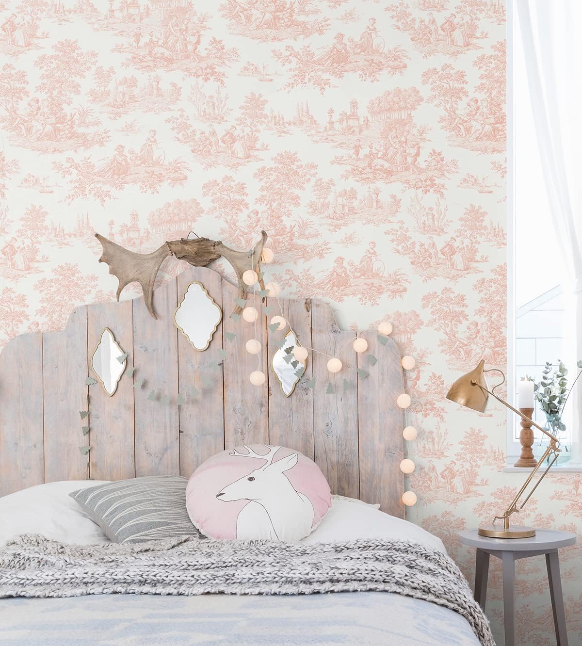 NextWall Chateau Toile – Papel tapiz autoadhesivo (rubor)