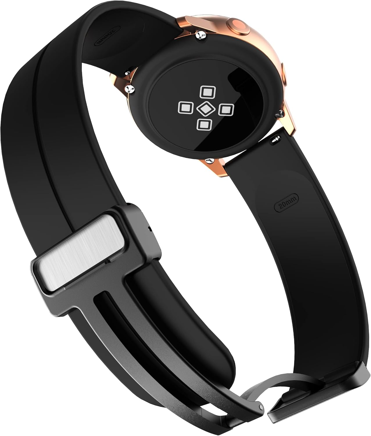 Compatible con Amazfit Bip 5 Band, Lamshaw – Correa deportiva de repuesto de silicona suave con hebilla magnética de 0.86 pulgadas, compatible con