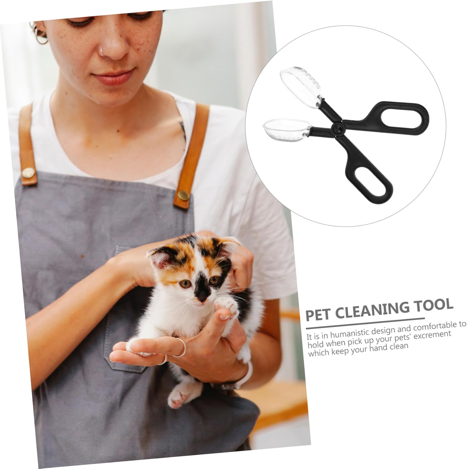 POPETPOP 4 piezas de hámster con clip para desechos de mascotas, para baño, cucharas de excremento de mascotas, eliminación de desechos de mascotas,
