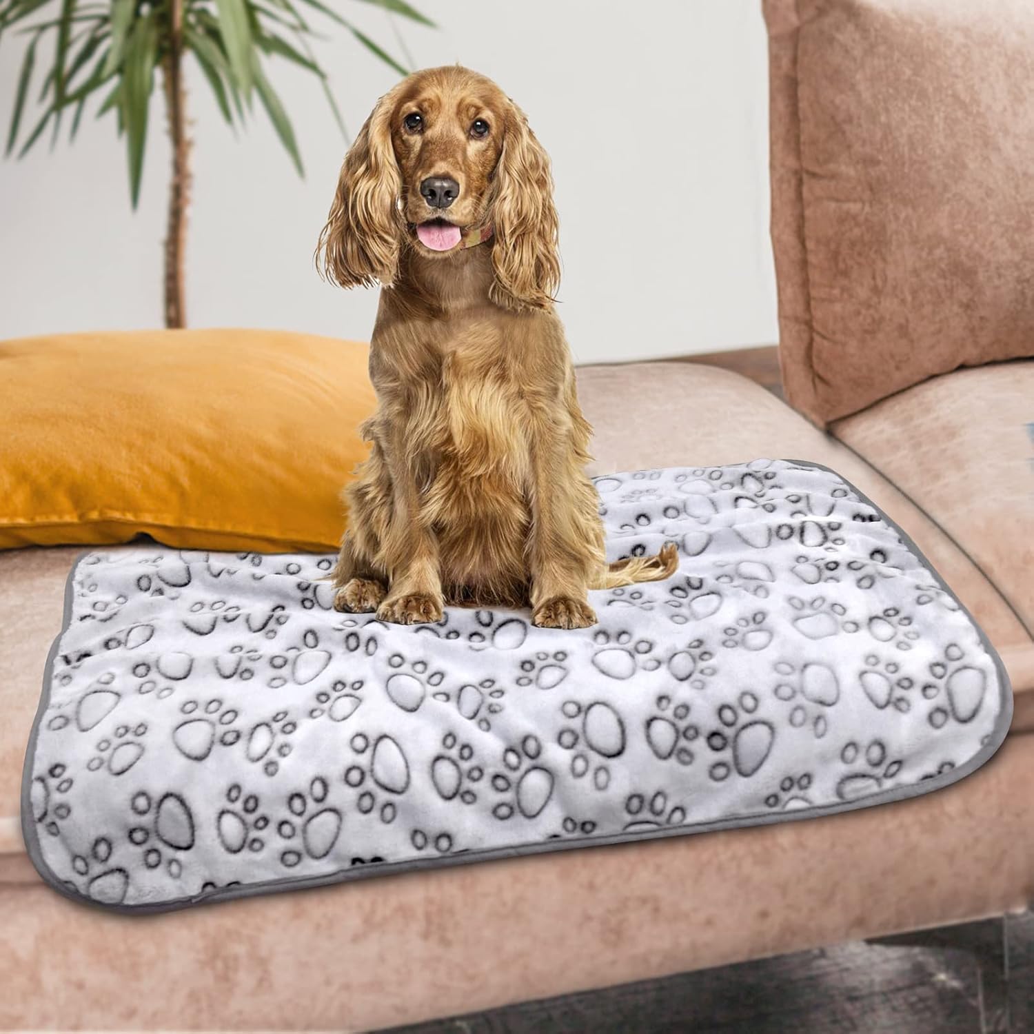 1 paquete de 3 mantas para perros medianos, manta de forro polar suave para perro, manta cálida para dormir, manta gris con bonito estampado de
