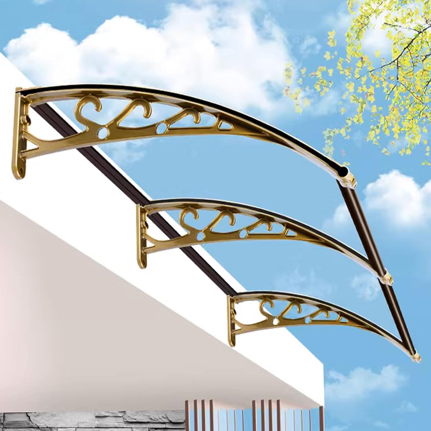 Toldo de ventana para puerta delantera, protección UV, lluvia, nieve, toldo de entrada, toldo de entrada para patio al aire libre, cubierta moderna