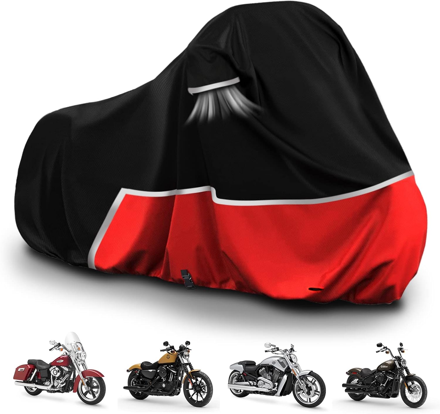Funda impermeable para motocicleta de repuesto para modelos Harley Davidson Cruiser, 420D Oxford Cloth Softail, Dyna, Iron 883, Fat Boy 114,