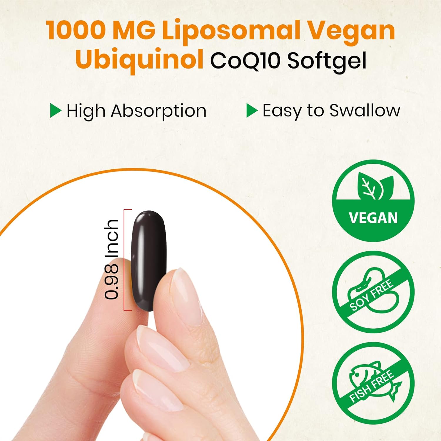 1000 mg liposomal CoQ10 Ubiquinol, 360 cápsulas blandas veganas, suplemento de ubiquinol CoQ10 de alta absorción, forma antioxidante activa de la