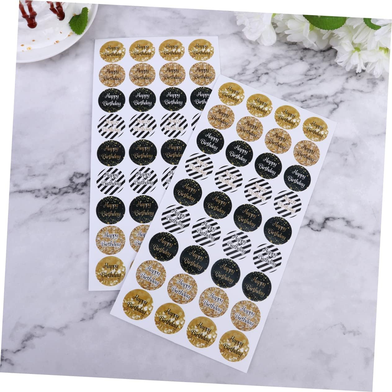 STOBOK 24 Sheets Birthday Gift Tags Labels Kraft Paper Sticker Stickers Birthday Candy Adhesive Gift Tags Birthday Round Sticker Gift Wrapping Kraft