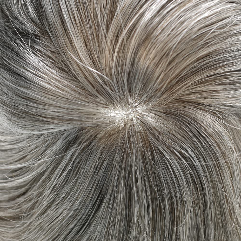 Toupee – Sistema de reemplazo de cabello humano real para hombre, postizo de aspecto natural, 8 x 10  120% densidad media ligera a media # 350