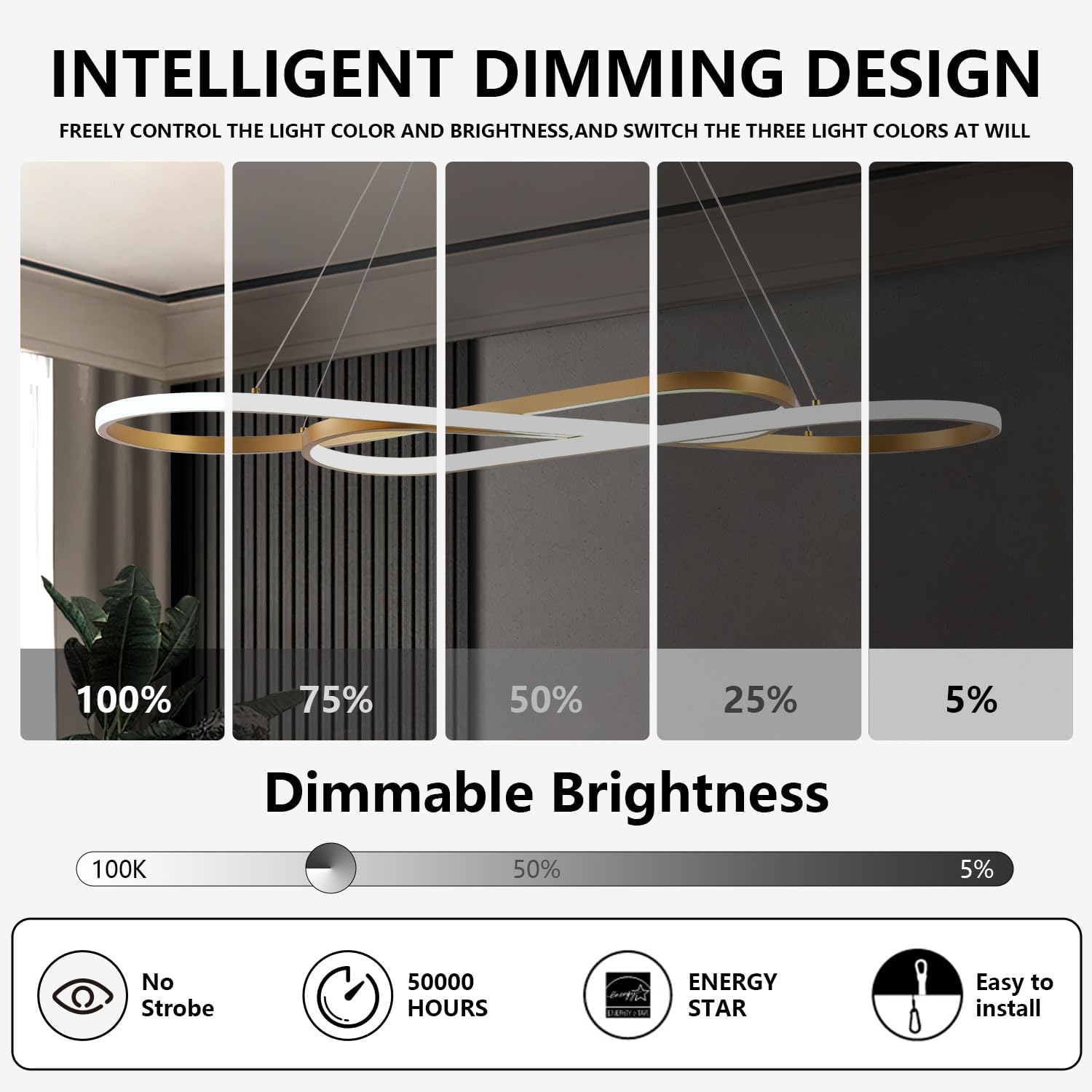 Candelabros LED dorados para comedor, lámpara colgante moderna LED para isla de cocina, lámpara sobre mesa, lámpara colgante de altura ajustable