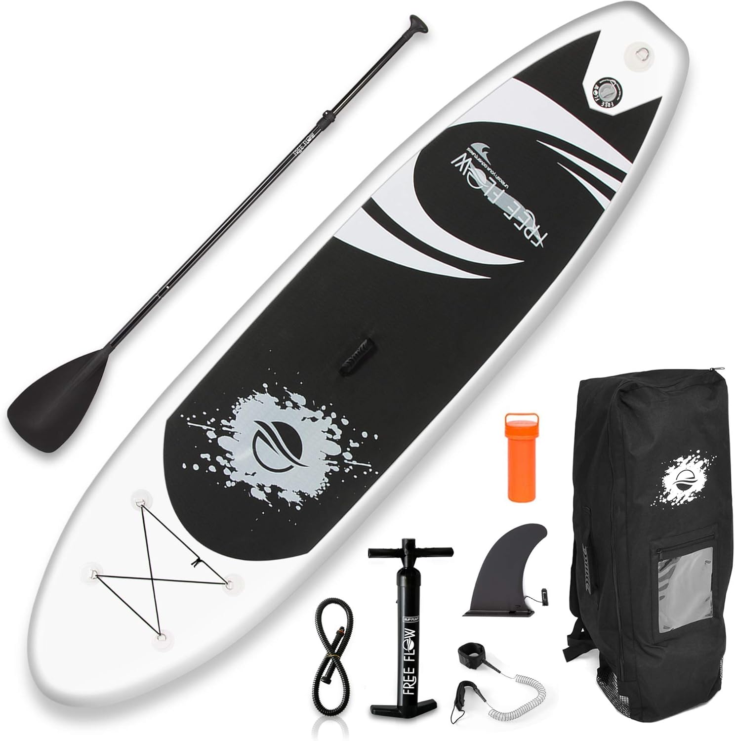 SereneLife Tabla de remo inflable (6 pulgadas de grosor) con accesorios de SUP premium y bolsa de transporte  Posición amplia, aleta inferior para