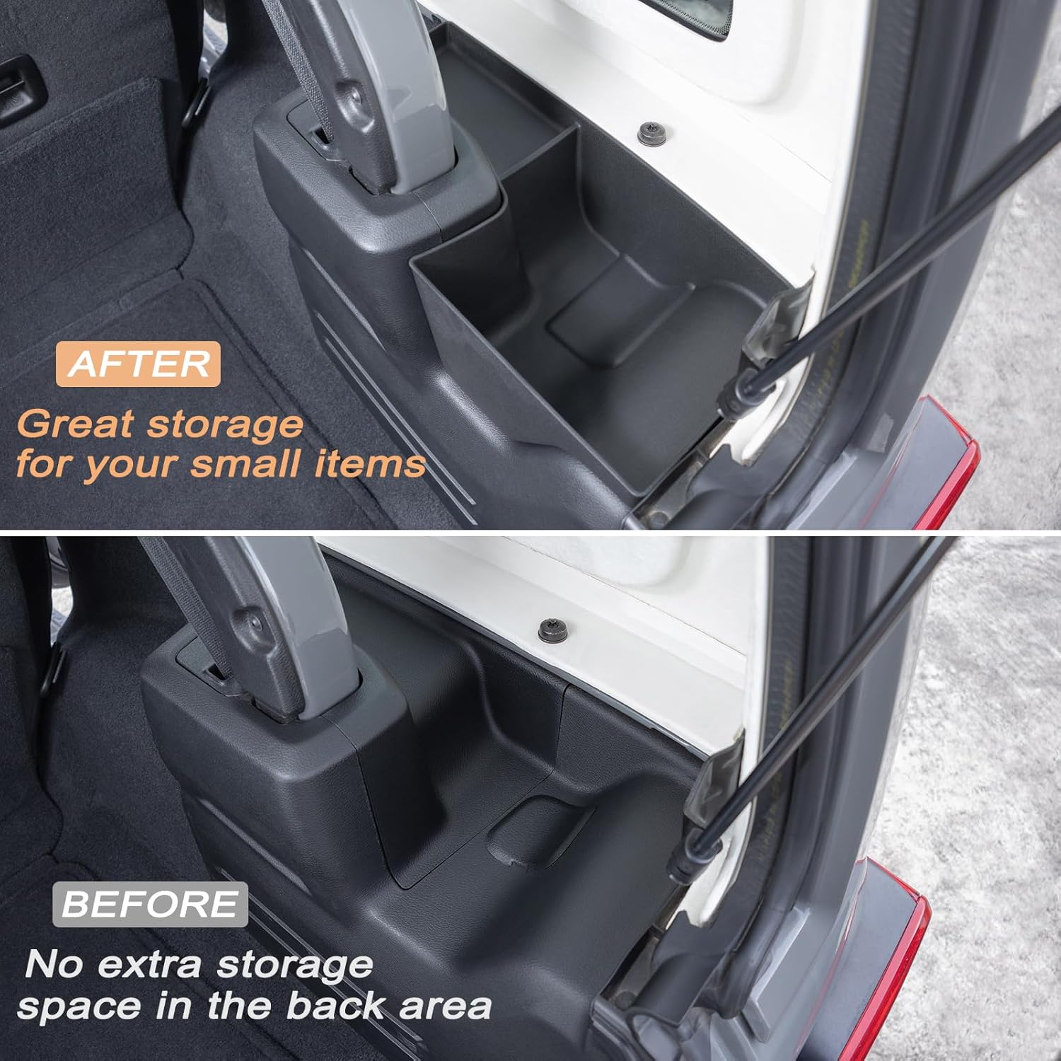 Bandeja organizadora de maletero trasero compatible con Jeep Wrangler JL JLU 2018-2022 2023, accesorios de 4 puertas, caja de almacenamiento
