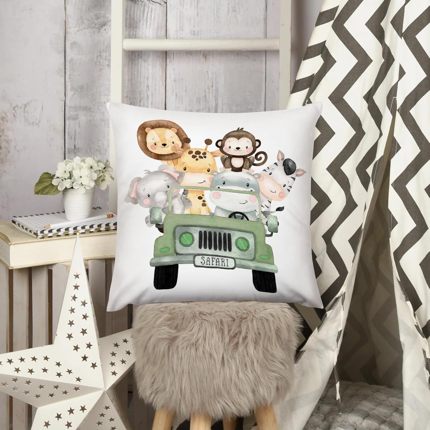 HawSkgFub Funda de almohada decorativa para bebé niño y niña, funda de almohada decorativa, funda de cojín de selva para dormitorio, sala de juegos,
