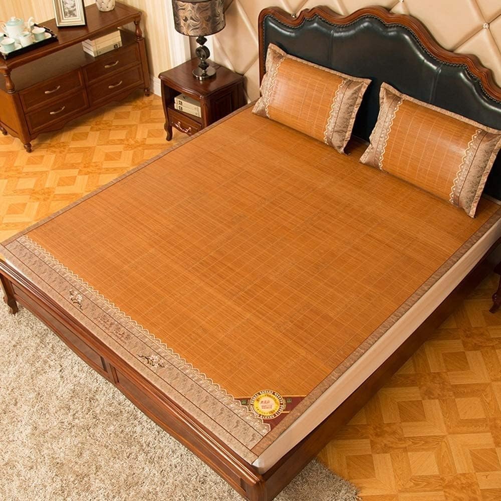 Foldable Bamboo Summer Bed Mat for Cool and Comfortable Sleeping – Breathable, Absorbent, and Durable – Improve Sleep with a Bamboo Mattress Topper