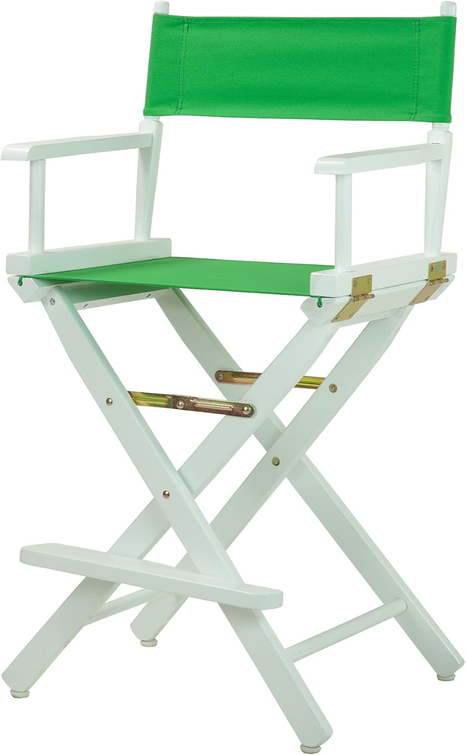 Casual Home – Silla de director de 24 in, marco blanco, con lona color verde, altura de mostrador