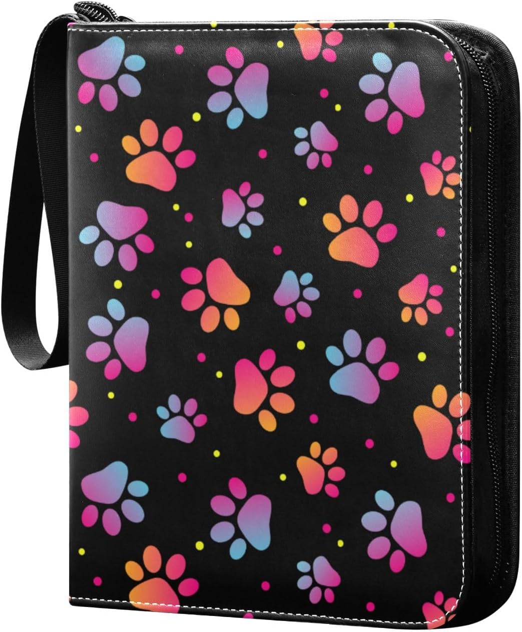 Carpeta colorida para tarjetas coleccionables de 4 bolsillos con 50 fundas extraíbles, carpeta de álbumes de tarjetas de 3 anillos con capacidad