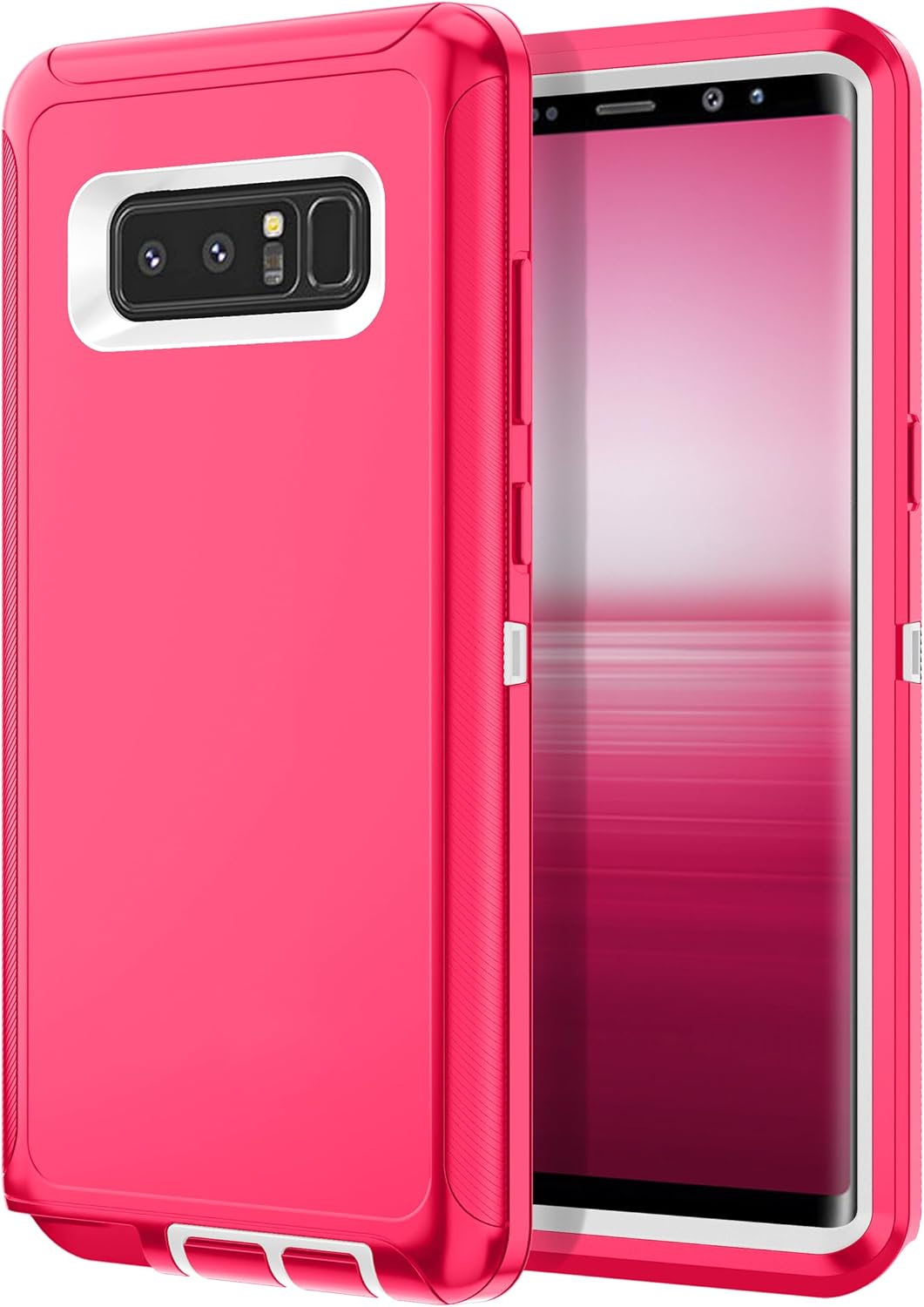 I-HONVA Funda para Galaxy Note 8 a prueba de golpes, a prueba de polvo y caídas, 3 capas de protección de cuerpo completo sin protector de pantalla,