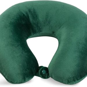 Almohada de cuello de microfibra suave, compacta, perfecta para viajes en avión o en automóvil, verde cazador Almohada de cuello de microfibra suave, compacta, perfecta para viajes en avión o en automóvil, verde cazador