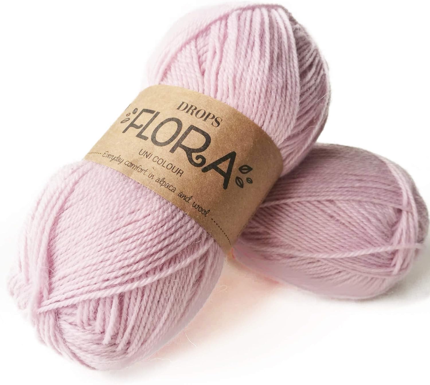 65% lana 35% hilo de alpaca, Drops Flora, 1 o superfino, peso de dedos, 4 capas, 1.8 onzas, 230 yardas por bola (21 rosa)