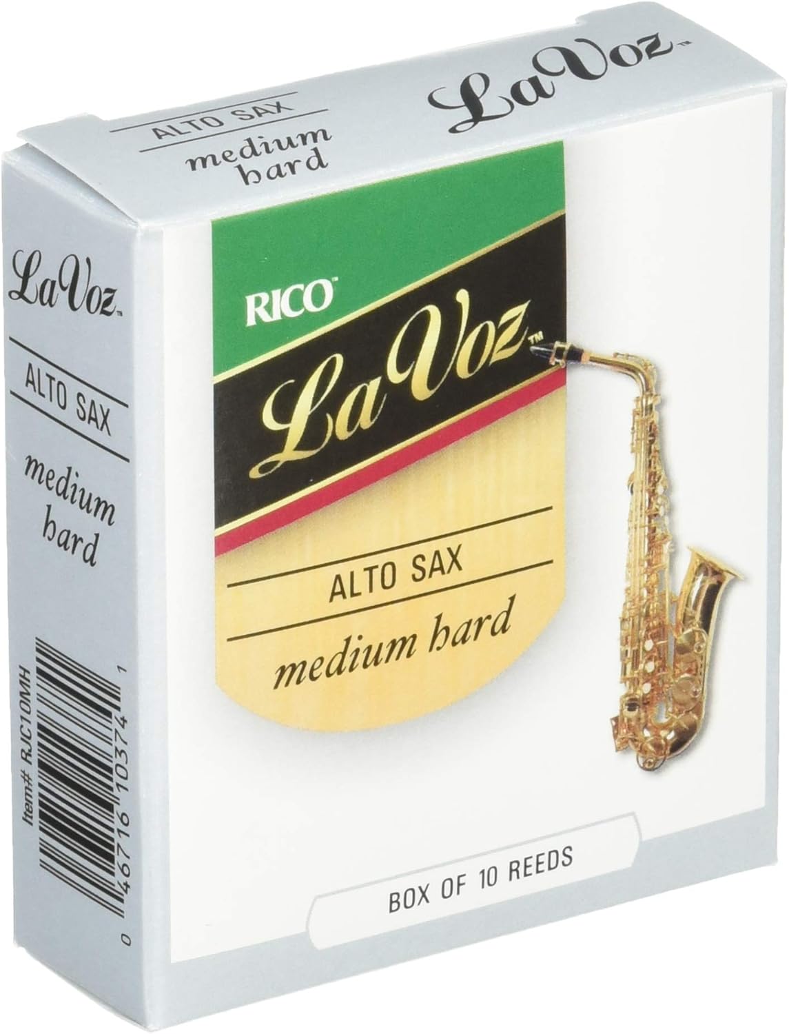 D’Addario La Voz Cañas de saxo Alto – Cañas de saxofón alto – RJC10MH – Corte sin limar – Medio-Duro – Paquete de 10