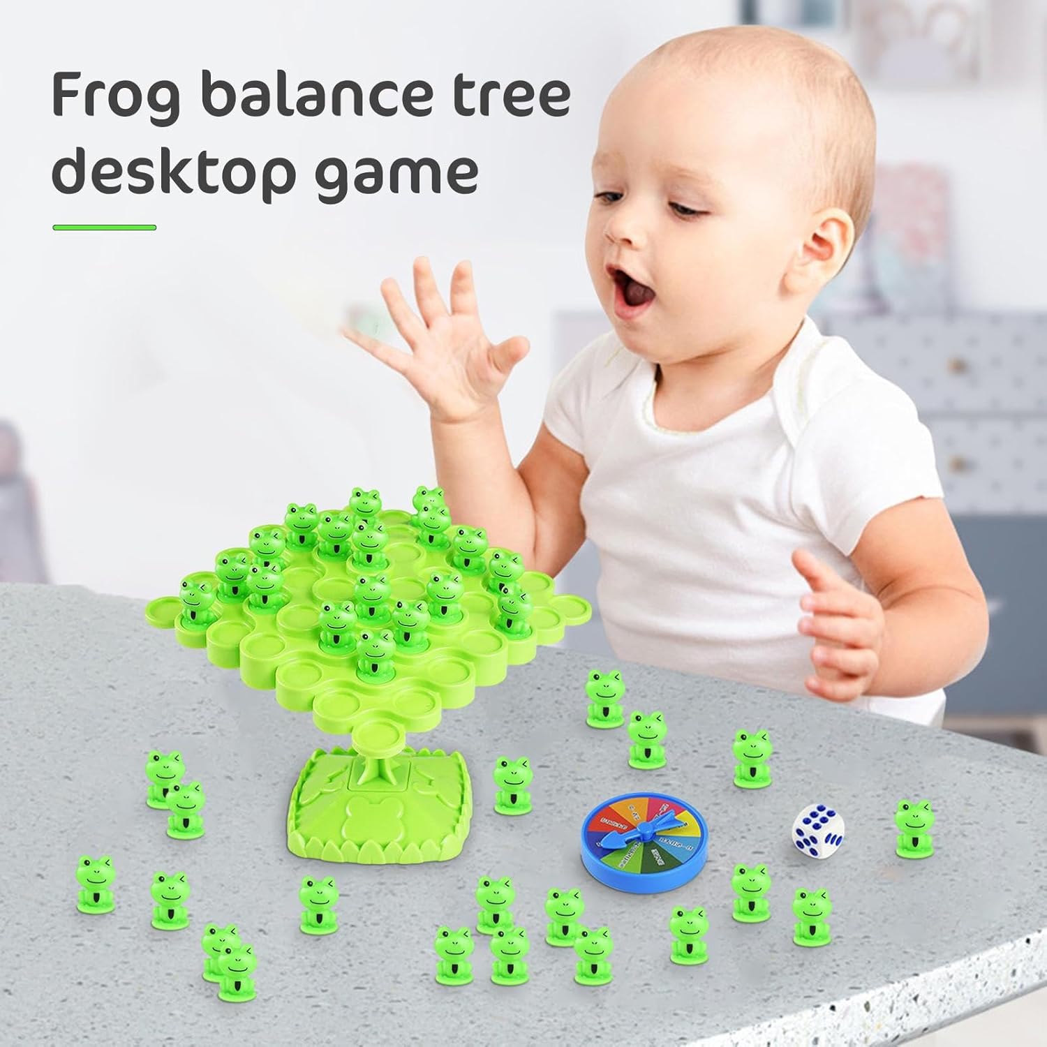 Juego de mesa de árbol de equilibrio de rana, juegos de equilibrio para niños, juguetes de árbol de equilibrio de rana ABS para niños, juguete de