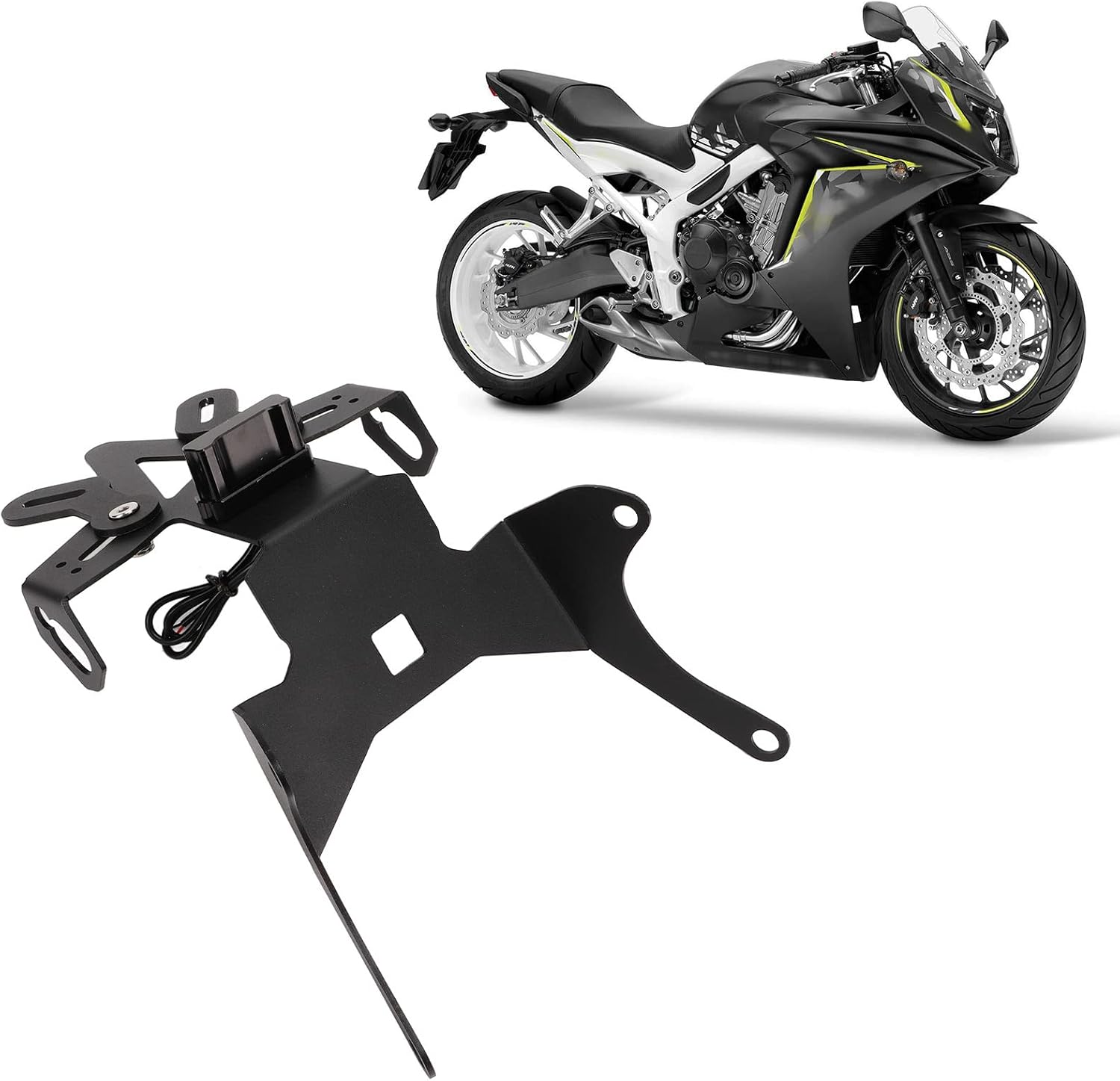 Yctze Soporte de placa trasera de motocicleta con ensamblajes de luz trasera powersports Soporte de placa de matrícula de motocicleta Ho