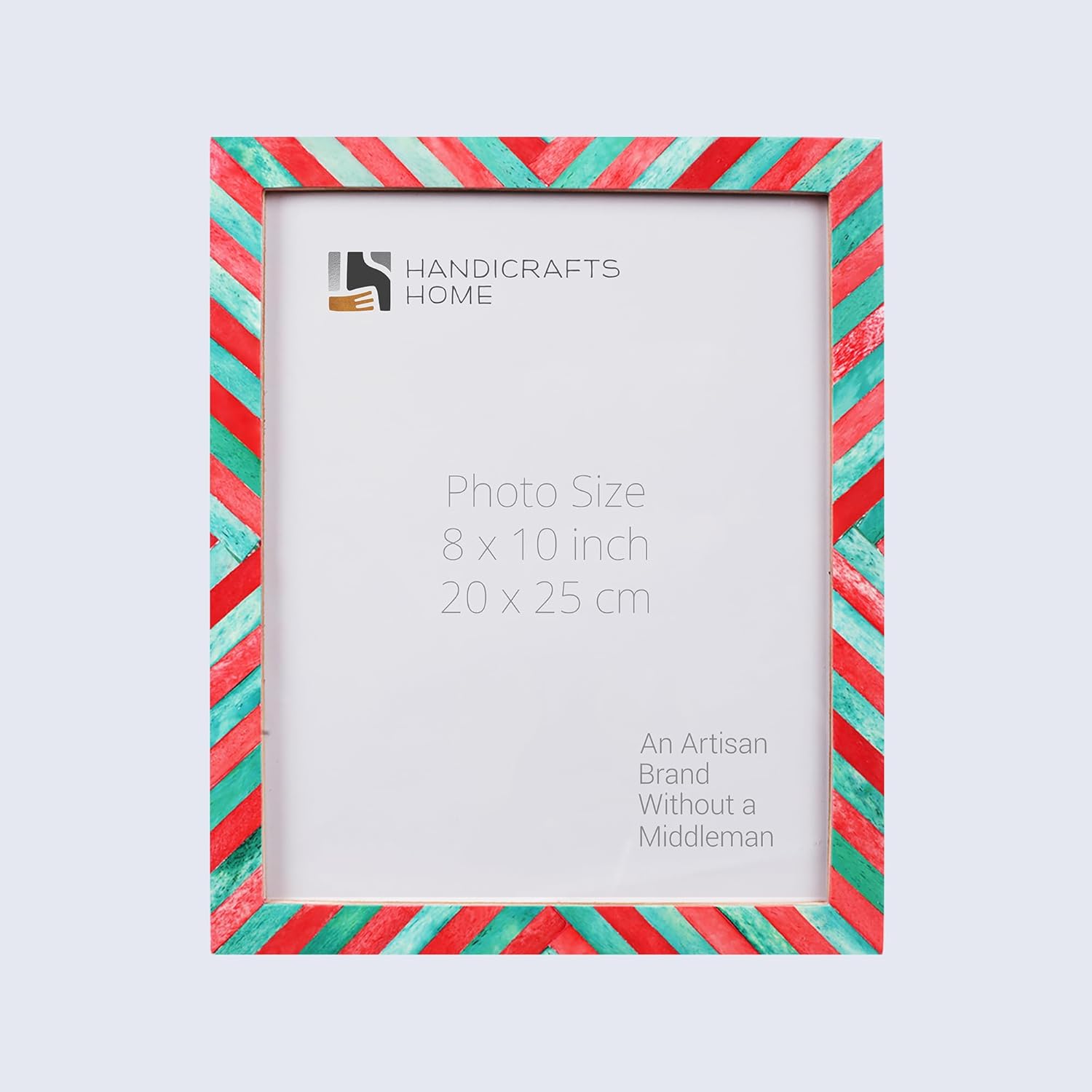 Handicrafts – Marco de fotos para el hogar, diseño de espiga de cheurón inspirado en el arte, decoración de pared, marcos de regalo de Navidad, 8 x