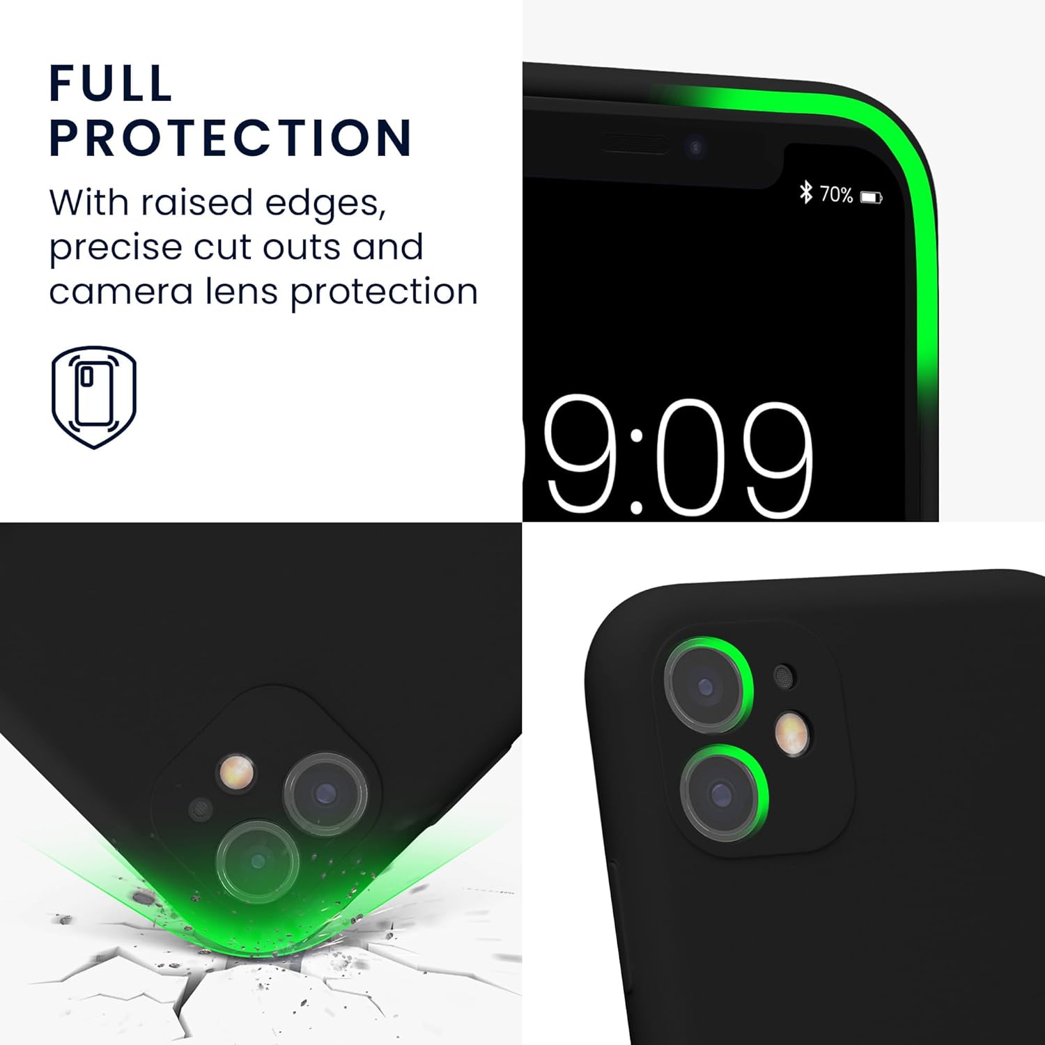 kwmobile Funda compatible con Apple iPhone 11 – Funda delgada de silicona TPU – Acabado suave al tacto – Negro