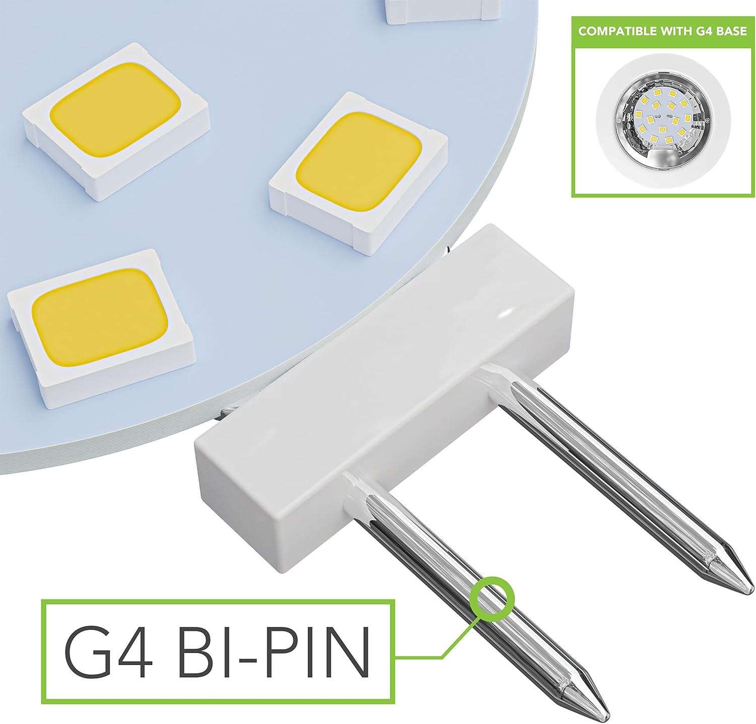 Leisure LED 2 bombillas LED G4 JC de base bi-pin de 2 W, 12 V, CC, 20 W-30 W, T3 bombillas halógenas de repuesto para RV, caravana, remolque,