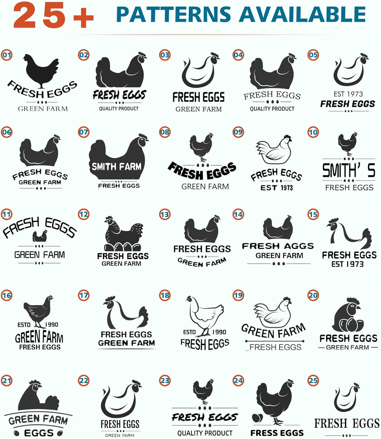 Sellos de huevos personalizados para huevos frescos, sello personalizado de huevo de pollo con nombre del logotipo, sello de huevo personalizado
