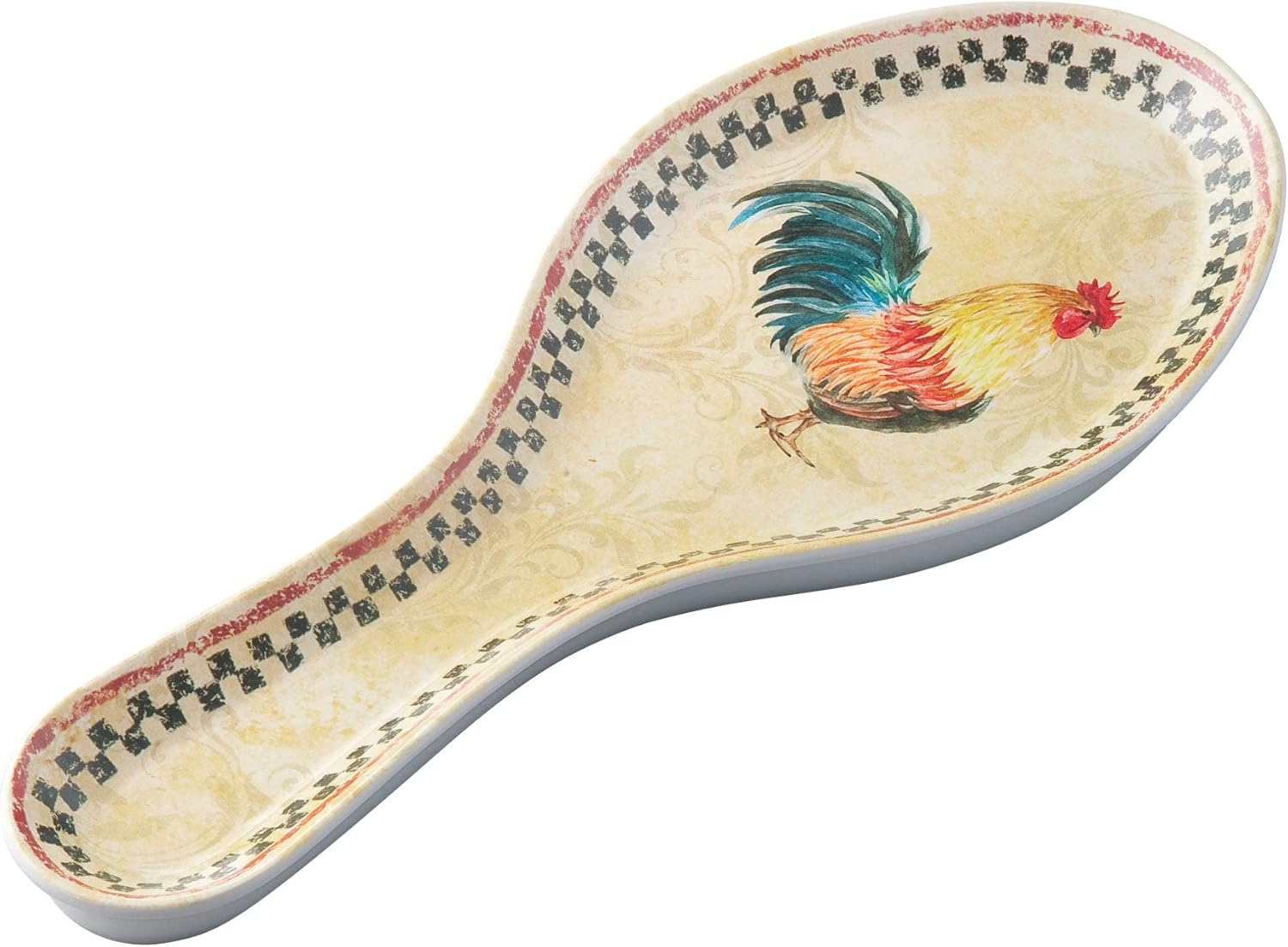 UP ware – Soporte para cuchara de melamina de 9.625 pulgadas, soporte para utensilios de cocina, mesa de comedor (gallo de campo)