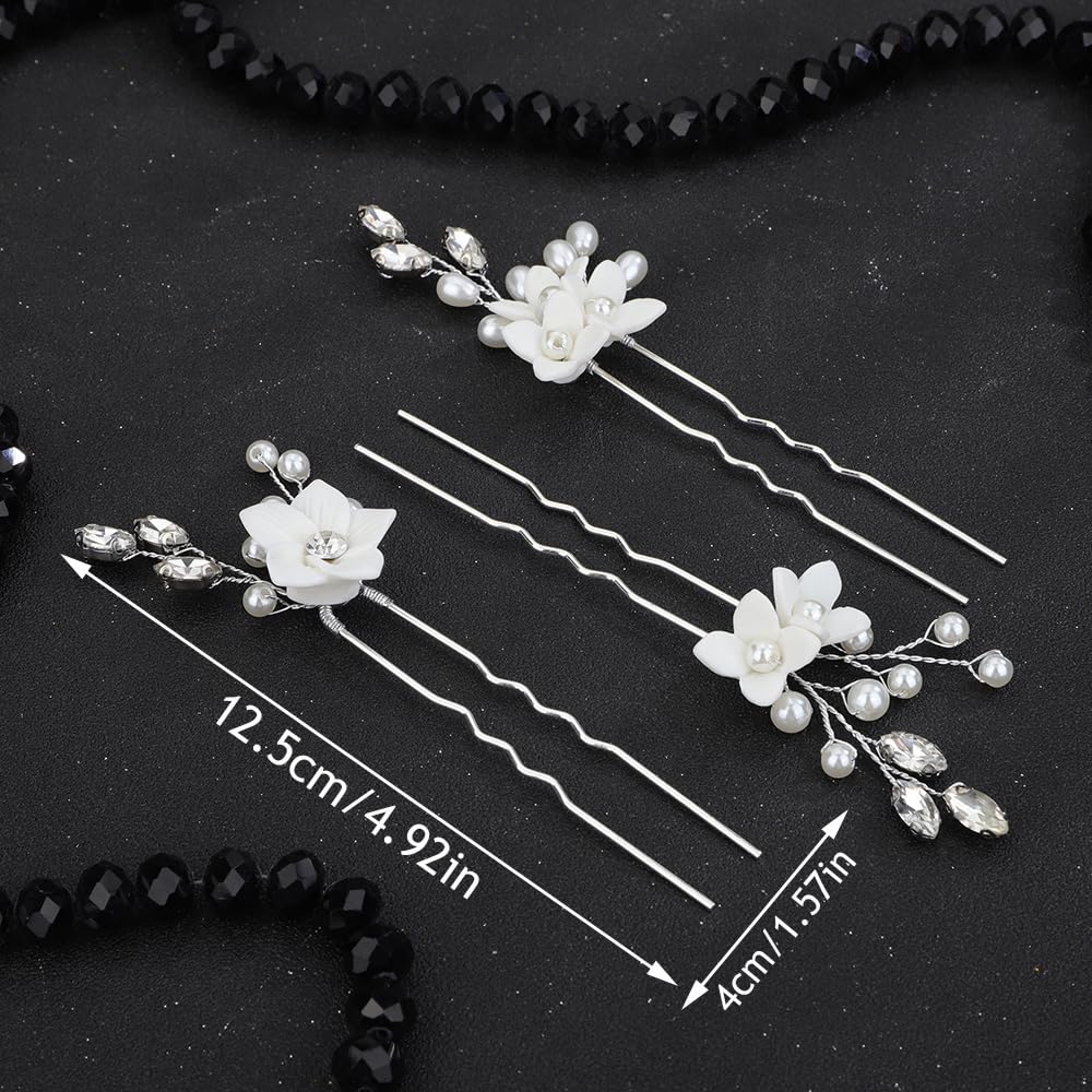 Horquillas para el pelo de boda con diamantes de imitación de perlas, accesorios para el cabello de novia, accesorios para el cabello con perlas de