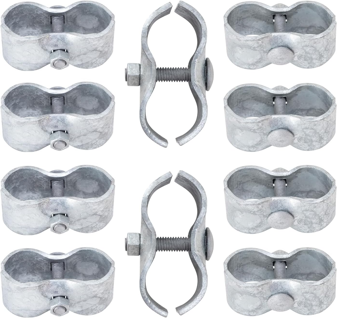 Abrazaderas para panel de perrera de 1-38 pulgadas, abrazaderas de panel de valla de eslabones de cadena, abrazaderas para perrera para tubería de