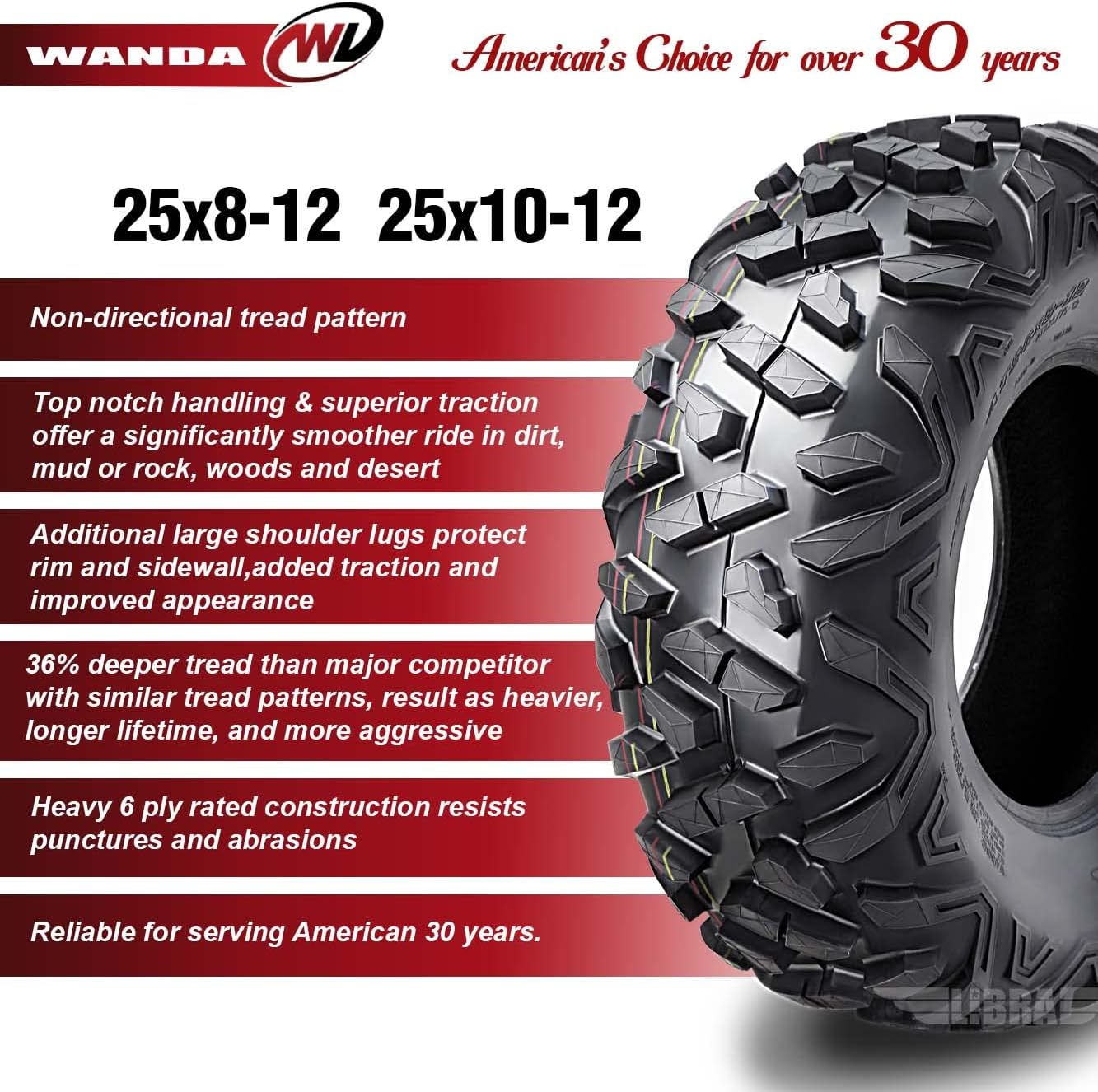 WANDA P350 Juego de 4 neumáticos para ATVUTV