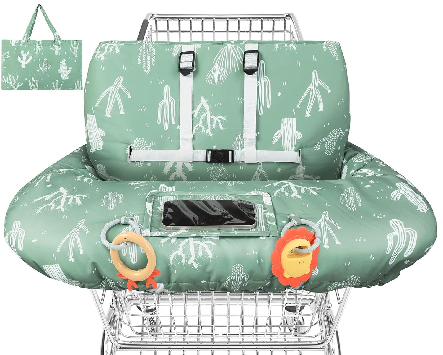 Yoofoss Funda para carrito de compras para bebé, funda para silla alta 2 en 1 con arnés de seguridad, fundas de carrito multifuncionales para niños