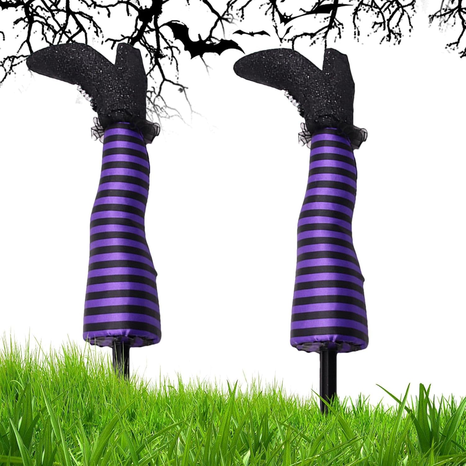 1 par de patas de bruja de Halloween de 18 pulgadas al revés para patas de bruja malvada  Estacas de patas y pies de brujas, estacas de Halloween,