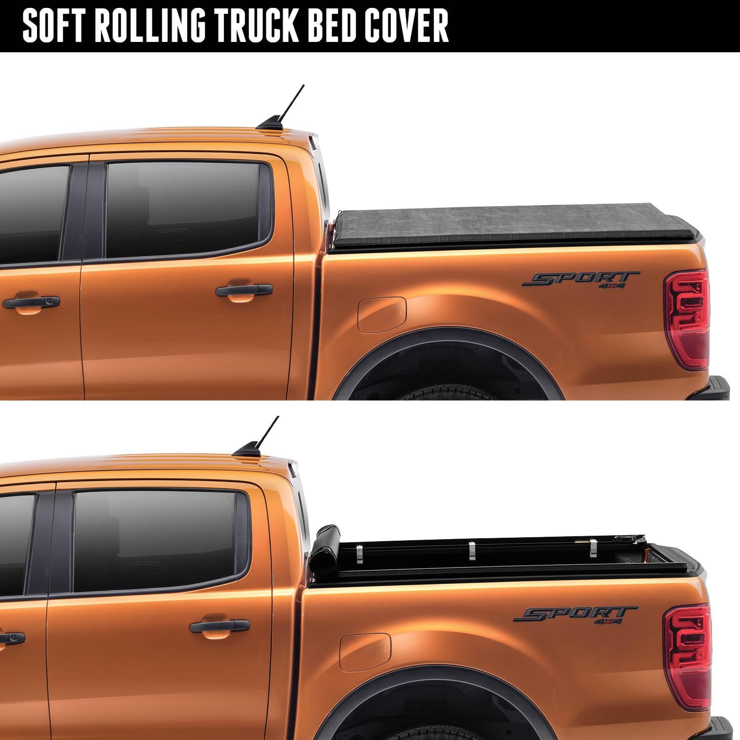 RealTruck Truxedo TruXport – Cubierta tonneau enrollable suave para caja de camioneta  245701  Se adapta a Toyota Tundra 2007  2013 caja de 6 pies 7