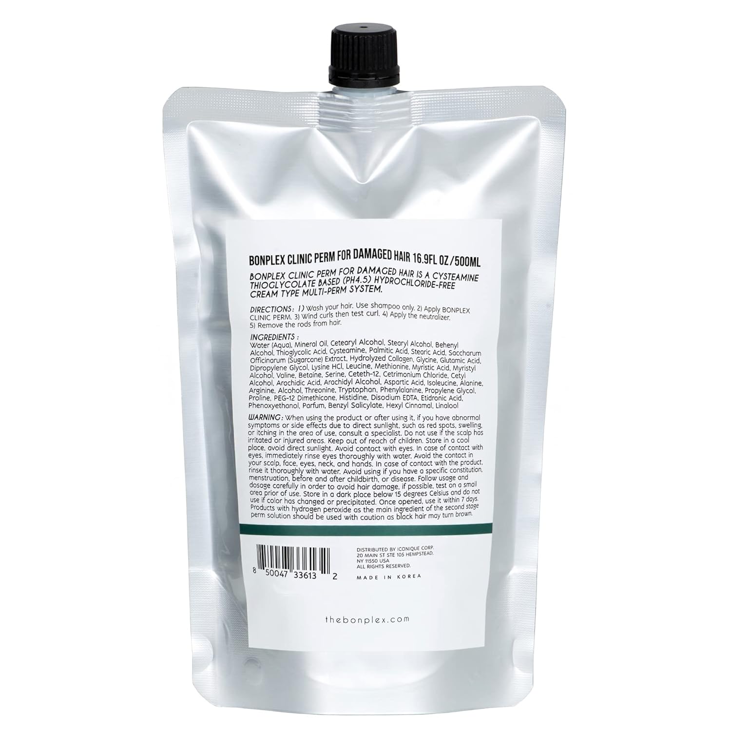BONPLEX Clinic Perm for Damaged  Tratado con color  Tratado químicamente  Cabello fino o delicado  A base de tioglicolato de cisteamina  Sin