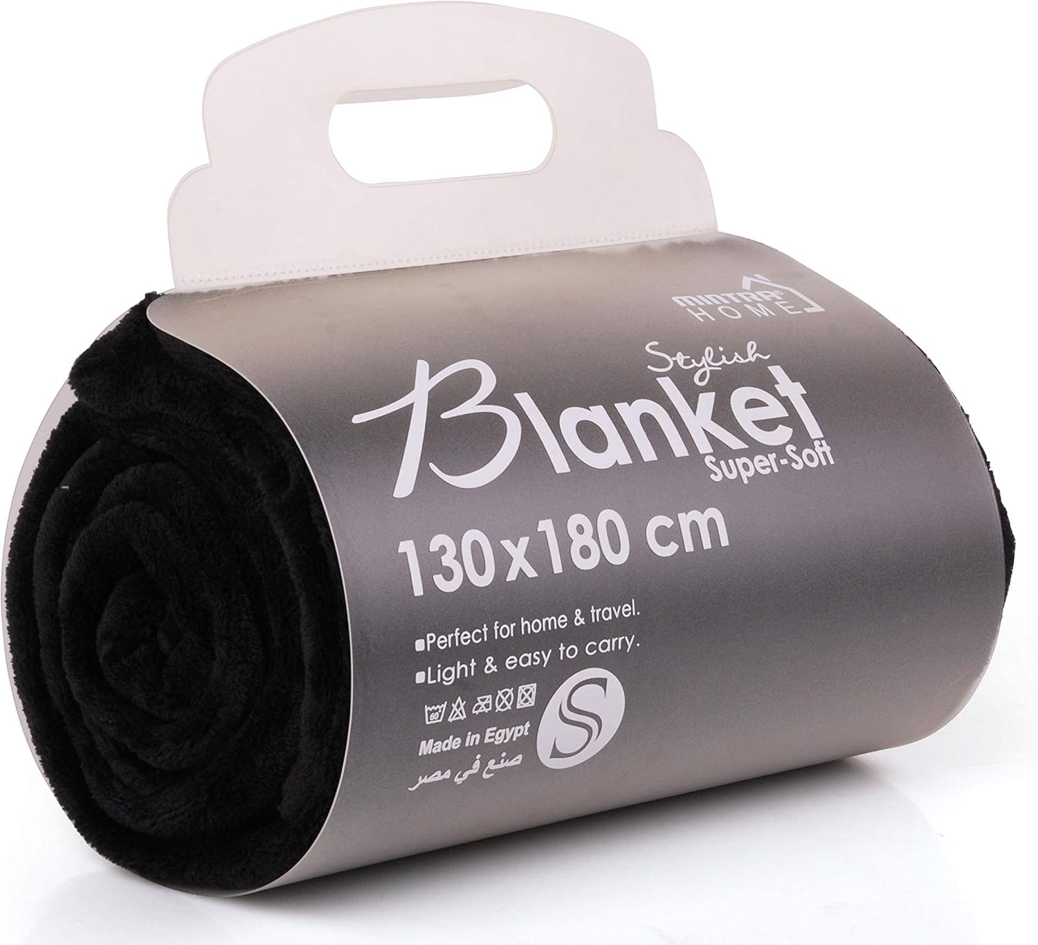 Mintra Home Manta – Súper suave, 100% poliéster (negro, 51 x 70 pulgadas (pequeño))