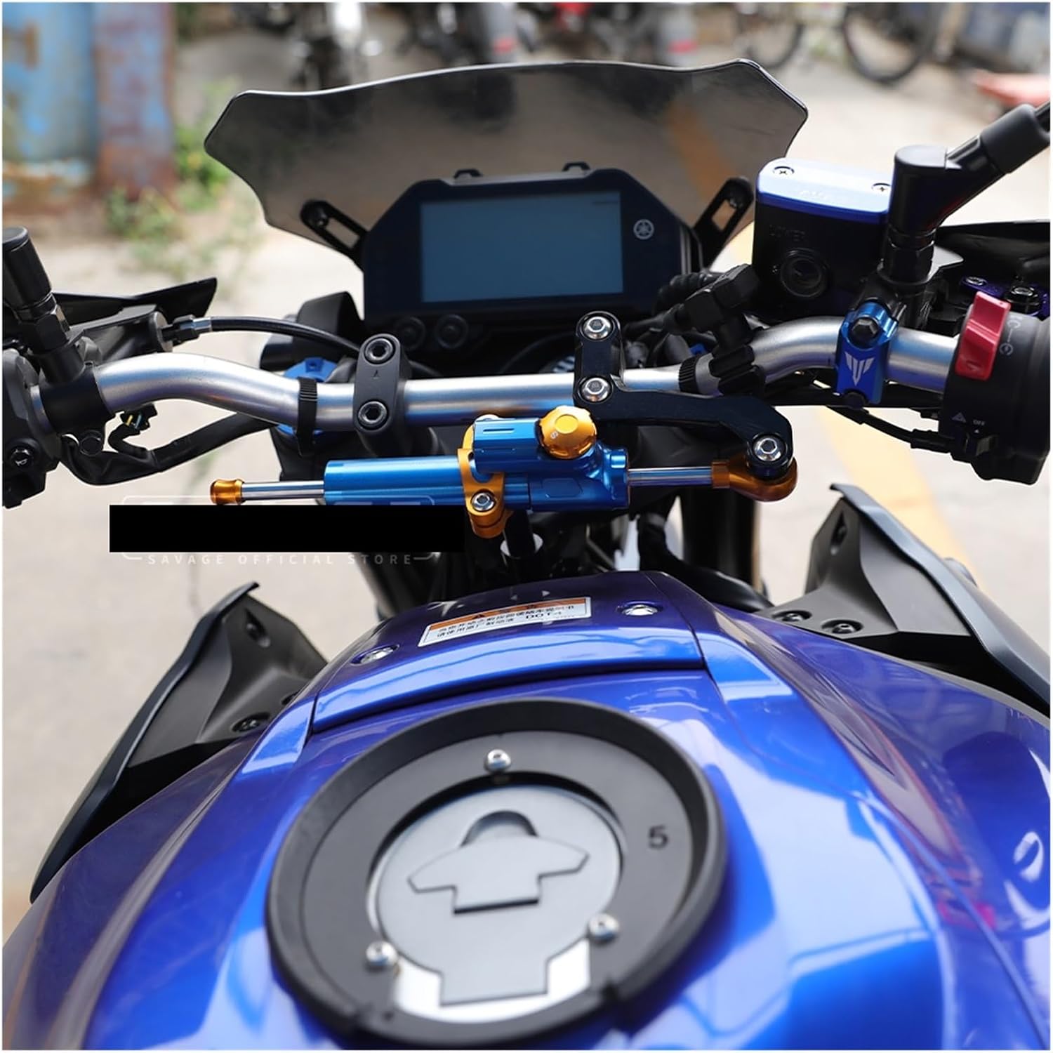 Amortiguador de motocicleta estabilizador de amortiguador de dirección para Yamaha MT-03 2020-2023 Kit de amortiguador de marcha atrás de dirección